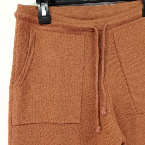 Naadam Cashmere Coffee Yarn Pant Size XXS Wide Leg Brown Soft Luxury Drawstring - Picture 10 of 13